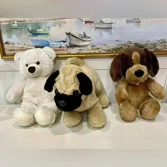 Build a bear 2 Dogs and one teddy bear and good used conditions - Picture 1 of 8